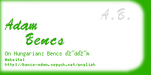 adam bencs business card